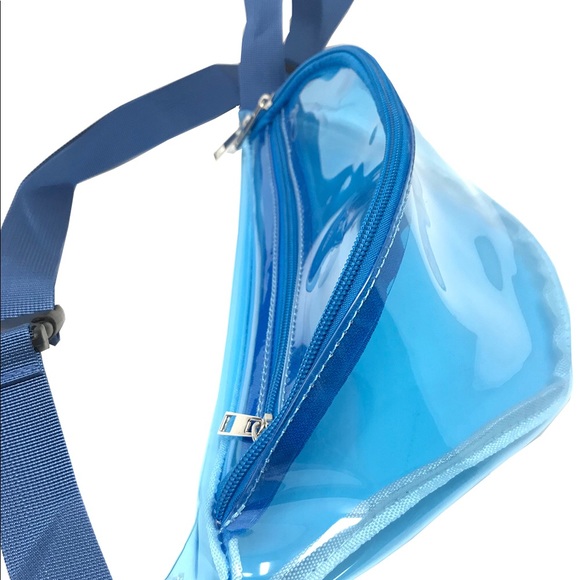 Clear Blue Fanny Pack Polyurethane Mini Bag - Picture 3 of 4